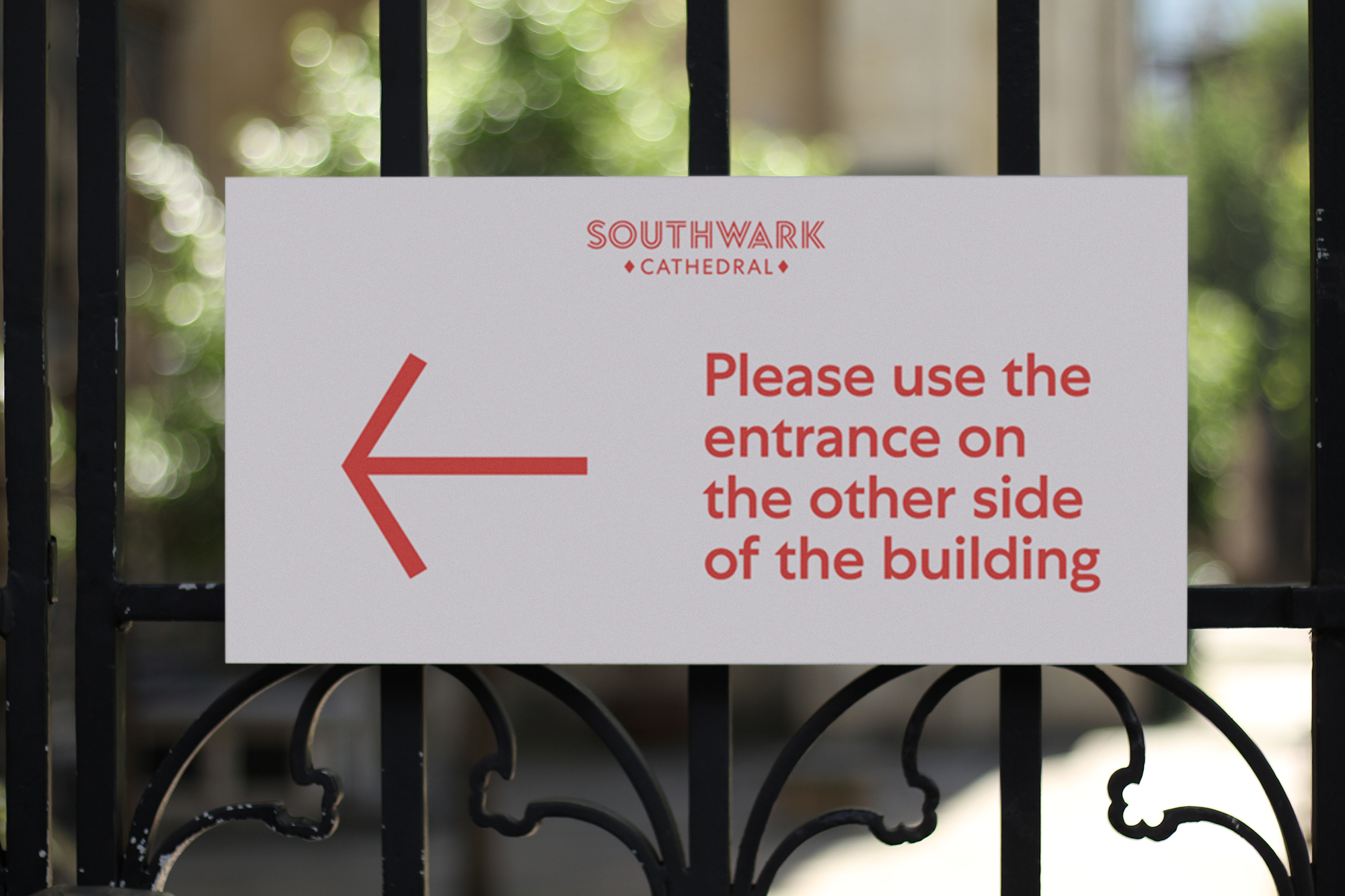 Outdoor signage for Southwark Cathedral